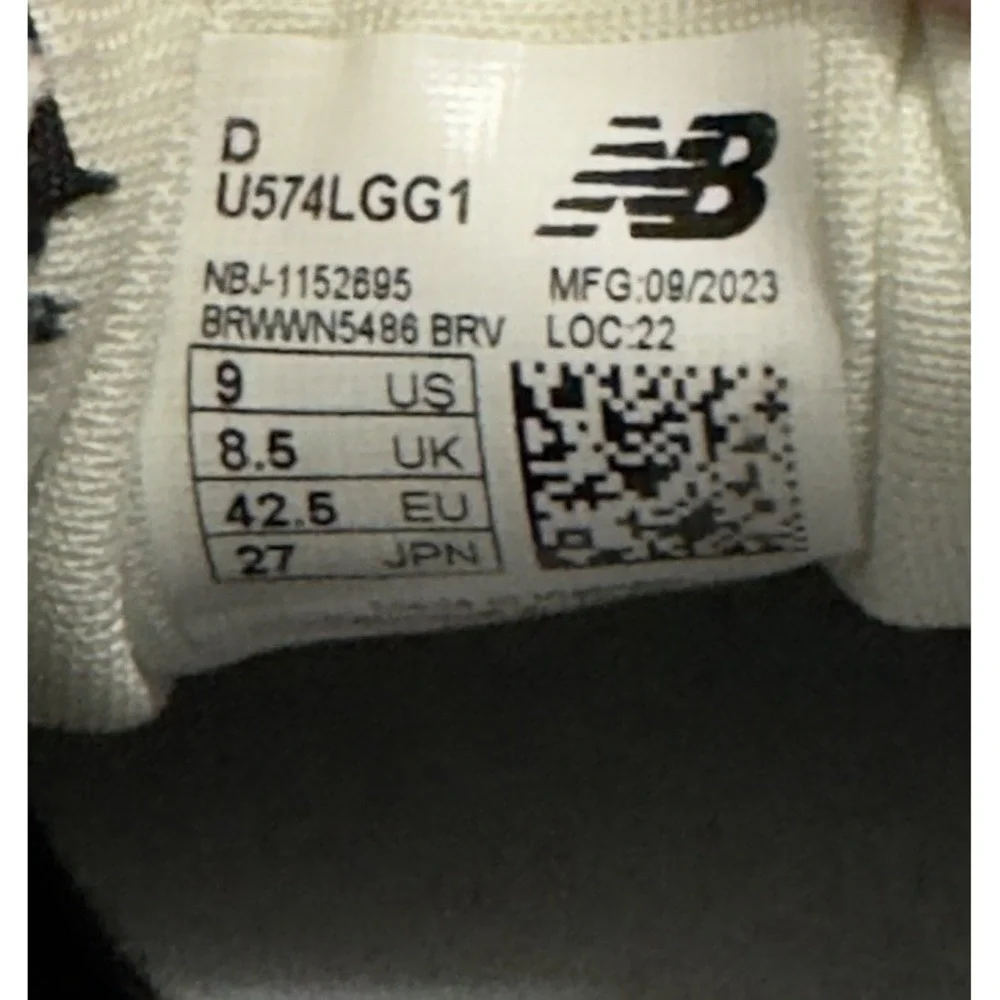 New Balance Men's 574 Legacy Black Marblehead Sneakers Shoes Size 9 Streetwear